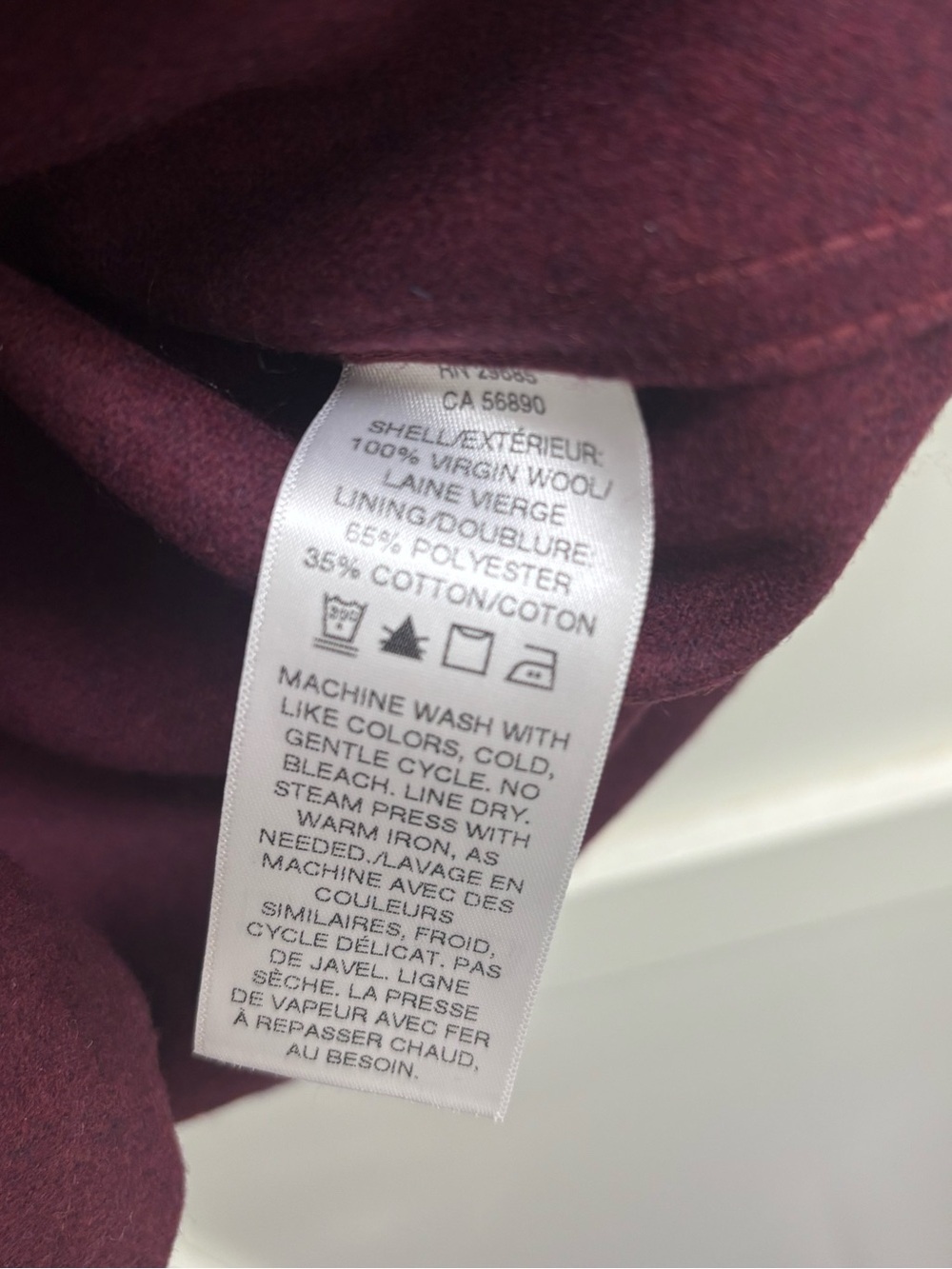 Pendleton Original Board Shirt Men’s Small Burgundy 100% Virgin Wool USA Fabric - Picture 8 of 8